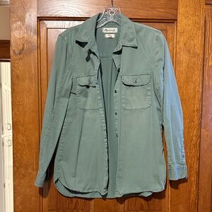 Madewell Button Down Shirt in Sage Green
